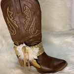 Handmade Removable Women’s Boot Band/Cuffs Gold Photo 0