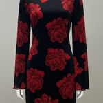 Thirty Thirty L Velvet Rose Open Back Mini Dress Black Size L Photo 0