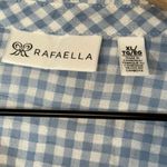 Rafaella XL Blue White Gingham Button Front Shirt Stretch Cotton Blouse Cottage Photo 6