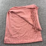 Abercrombie & Fitch Peach Striped Scarf Fringe Womens Cozy Wool Blend Casual Photo 5