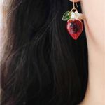 Strawberry Flower Earrings Red Photo 1