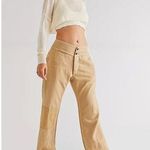 SANDRINE ROSE BY FREE PEOPLE FRENCH WORKER JEANS SOFT COTTON LINEN | 28 Tan Photo 0