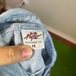 Vintage Hyper Women’s M Ruffle Denim Cropped Top‎ Button Up Western Boho Blue Size M Photo 5