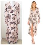 The Jetset Diaries  Fluid Azalea Wrap Midi Dress‎ Pink Floral Size Small Revolve Photo 1