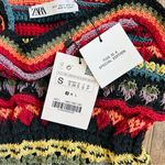 ZARA Multicolor Stripe Crochet Sleeveless Knit Top NWT S Photo 4