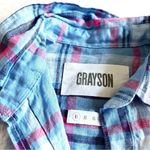 Grayson Threads The Hero 100% Linen Blue Plaid Button Down Top Anthropologie Photo 3