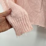 Wooden Ships  Pink Mohair Blend Distressed Knit Sweater Women's M/L Soft Photo 4