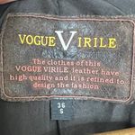 Vogue Virile Leather Blazer Style Jacket Black Size Small Photo 3
