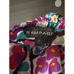 Rampage Womens Blouse Halter Racerback Crochet Beads Satin Retro Y2K Floral L ** Photo 5