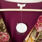 EN CRÈME | NWT Blouse floral Maroon Yellow Green Pink Tie Deep Photo 4