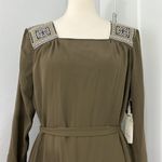 Altar'd State New Large Olive Green Long Sleeve Embroidered Square Neck Dress Photo 9