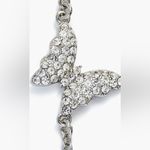 Kleinfeld Earrings Silver Tone Pavé Crystal Butterfly Linear Drop Wedding Bridal Photo 2