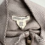 Christian Siriano Women's L/XL Taupe Cream Zip Front Fringe Poncho Cape Brown Photo 3