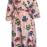 Vintage Pink Floral Wrap Handmade Dress Size 10 Photo 0