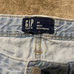 Gap  Jeans Womens Sz 34 Sexy Boyfriend Mid Rise Distress Light Wash Cuffed Ankle Photo 1
