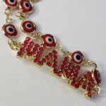 Gold Filled Red Evil Eye MAMA Bracelet New Photo 2