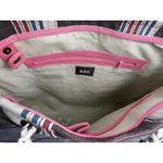 The Sak Denim Striped Canvas Organizer Shoulder Strap Tote Brown Women's Purse Photo 9