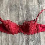 Ambrielle Floral Lace & Beaded Bra Red 34C Size undefined Photo 0