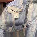 Cloth & Stone Blue White Cropped Fringe Hem Tank Top Size Small NWOT Photo 3