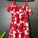 FRANCESCA’S Blue Rain Sleeveless Floral Shorts Romper Women’s Sz S EUC Red Photo 4