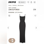SKIMS NWT  Soft Lounge Long Slip Dress Onyx Black Color Size L Photo 5
