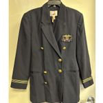 Mondi Women's Vintage Military Nautical Double Breasted Blazer Jacket Sz 38 M/L Blue Size M Photo 1