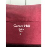 Garnet Hill  cotton wine collared ruffle blouse large Photo 3