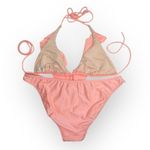 Shoshanna ☀︎︎ Flutter Halter Bikini Set with String Side Tie Detail ☀︎︎ Coral XL Photo 12