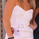 White strapless dress with belt Photo 0