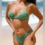 Berlook Dark Green Jacquard Underwire Bikini Set Size M Photo 0