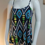 Luxe  Blue, White, Green, & Yellow Tank Top (Small) Photo 0