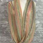 Charming Charlie Chain Design Infinity Scarf - Cream, Pink, Blue Photo 1