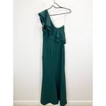 Lulus Grand Beauty Emerald Ruffled One Shoulder Mermaid Maxi Dress Formal S NWT Green Photo 10