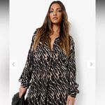 Boohoo Leopard Print Plisse Relaxed Fit Shirt Photo 3