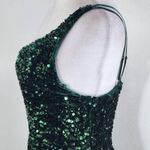Mi Ami Green Sequin One Shoulder Mini Dress NWOT Size Small Formal Sequin Dress Photo 5