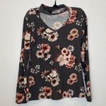 Rue 21 Long Sleeve Stretchy Floral Choker Neck Cut Out Shirt EUC Sz Lg Women’s Photo 0