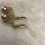Vintage style earrings with elegant pearl decoration for women 925 silver needle Pink Photo 5