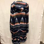 Elan  hooded long open cardigan tribal Aztec print Photo 1