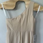 Azazie NEW Brooke Bridesmaids Dress Champaign Sz A14 One Shoulder Aline Chiffon Photo 5