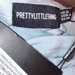 Pretty Little Thing NWT Blue Linen Ruched Mini Skirt Women Size 4 Photo 3