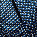 ZARA NEW GEOMETRIC PRINT DRESS BLUE LONG SLEEVE SHORT PLEATED WOMENS Photo 5