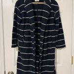 Marine layer  Birdseye Stripe Long-Line Cardigan Coat Size XS Sweater Comfy Black Photo 2