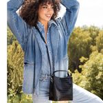 AOTA Elena Bucket Bag Black Croc Photo 2