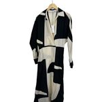 CLOSED Viscose and Silk Shirt Collar Faux Wrap Graphical‎ Midi Size S NWT $655 Black Photo 7