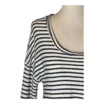 Vintage Havana  Navy Blue And White Striped Drop Shoulder Asymmetrical Hem‎ Top S Photo 4