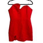 Amanda Uprichard  X Revolve Strapless Puzzle Mini Dress In Crimson Red Photo 2