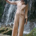 Paloma Wool Paufi Jumpsuit Small Velvet Coverall Utility Boiler One Piece Peach Pink Photo 1