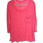 Calvin Klein Performance Women's Sz M Pink 3/4 Sleeve Pocket Burnout Yoga Tee Photo 0