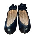 Birdies NWOT  The Finch Rare Black Satin Flats with Floral Toe Decoration-size 11 Photo 2