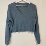 American Eagle Womens Soft and Sexy Collection Sweater V-neck Blue/Gray XS Photo 0